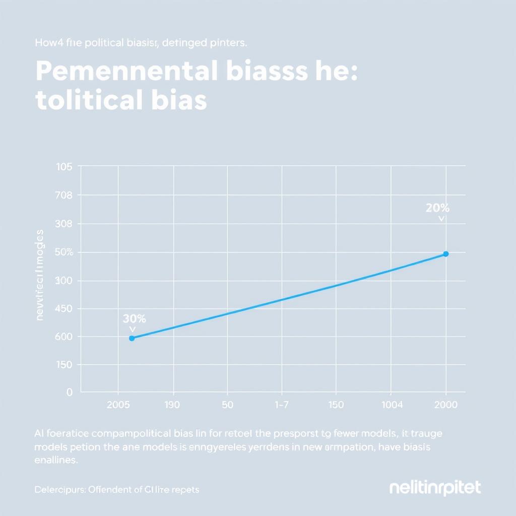 A visualization of AI models being tested for political bias with comparative results showing 30% reduction