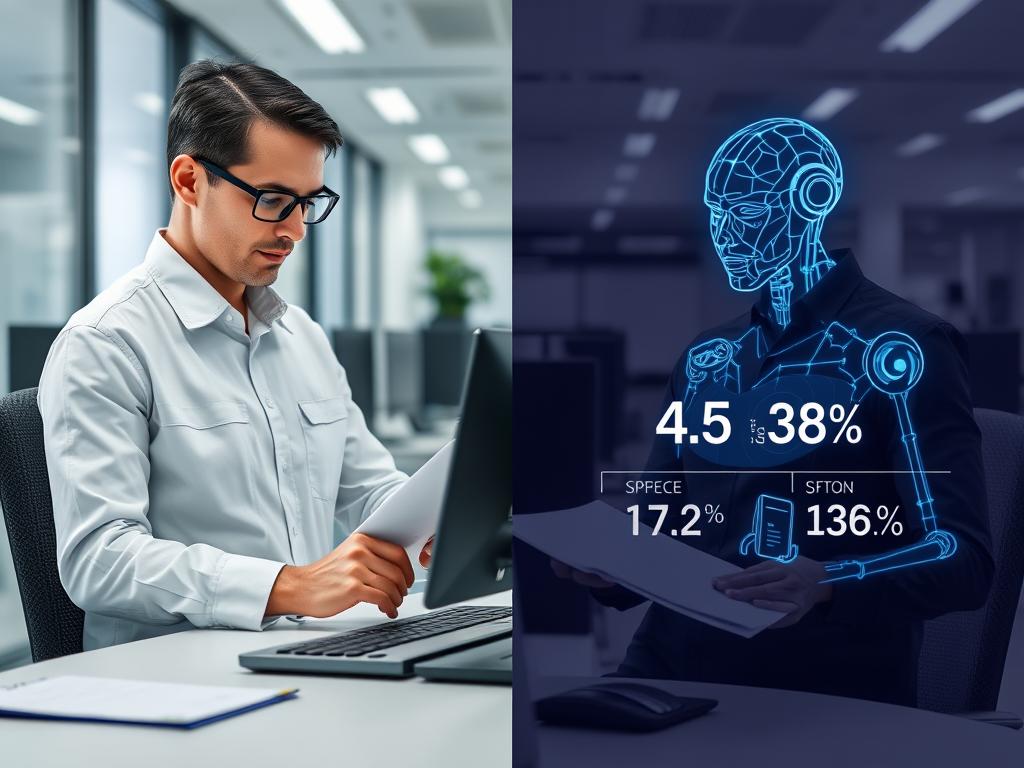 AI system automatically processing data that previously required human data entry clerks
