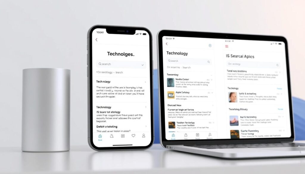 Apple's new AI-powered search interface on iPhone and Mac showing contextual results and natural language understanding