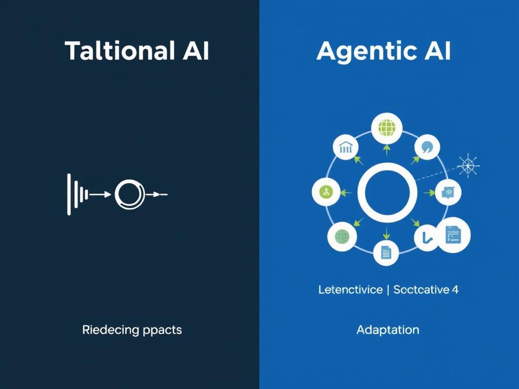 Comparison between traditional AI and Agentic AI approaches