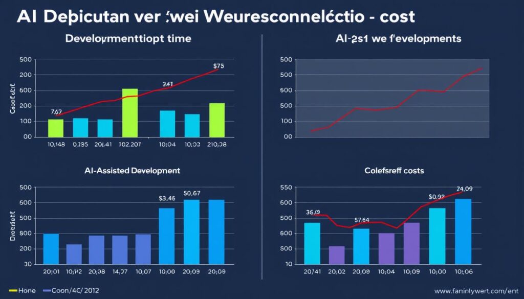 Graph showing reduced development time with AI tools compared to traditional methods