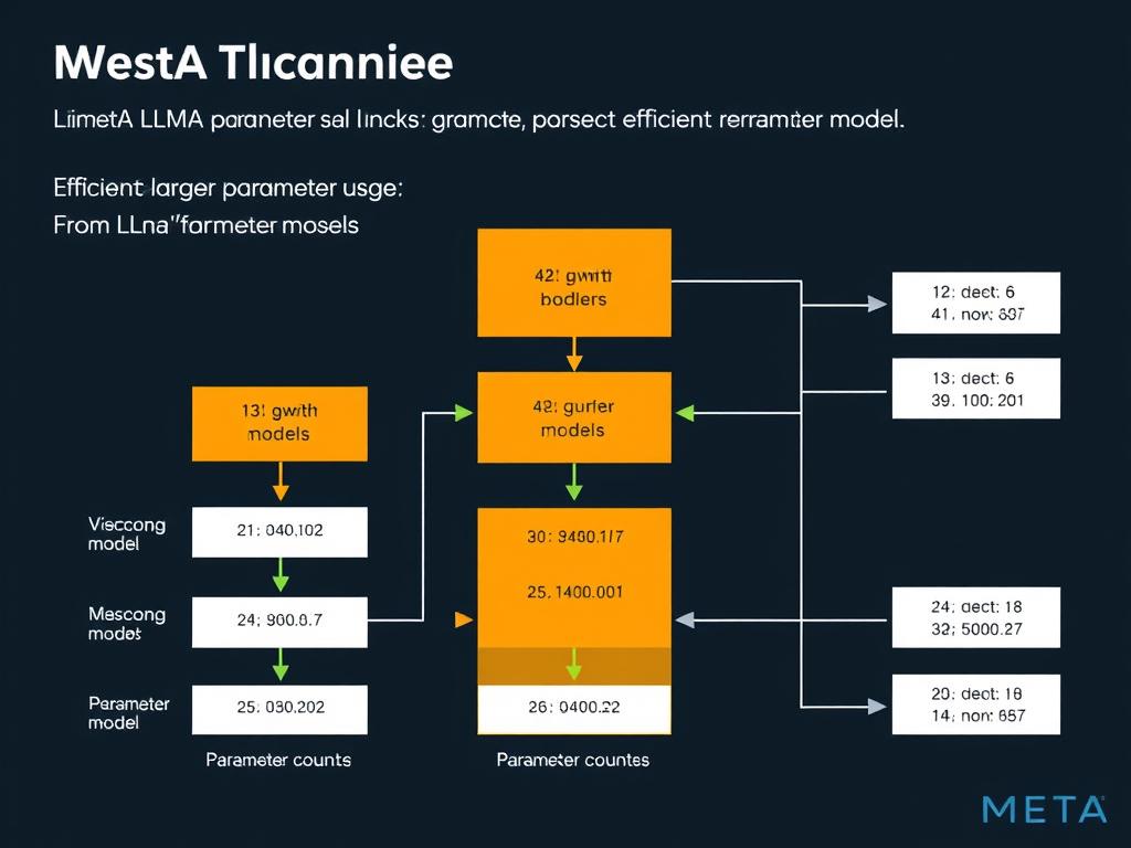 Meta's LLaMA model architecture showing efficient parameter usage compared to larger models