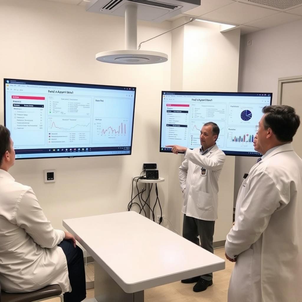 Stanford researchers demonstrating a new AI benchmarking tool for healthcare applications