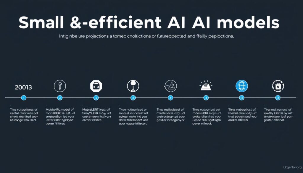 Timeline showing the evolution and future projections for small & efficient AI models