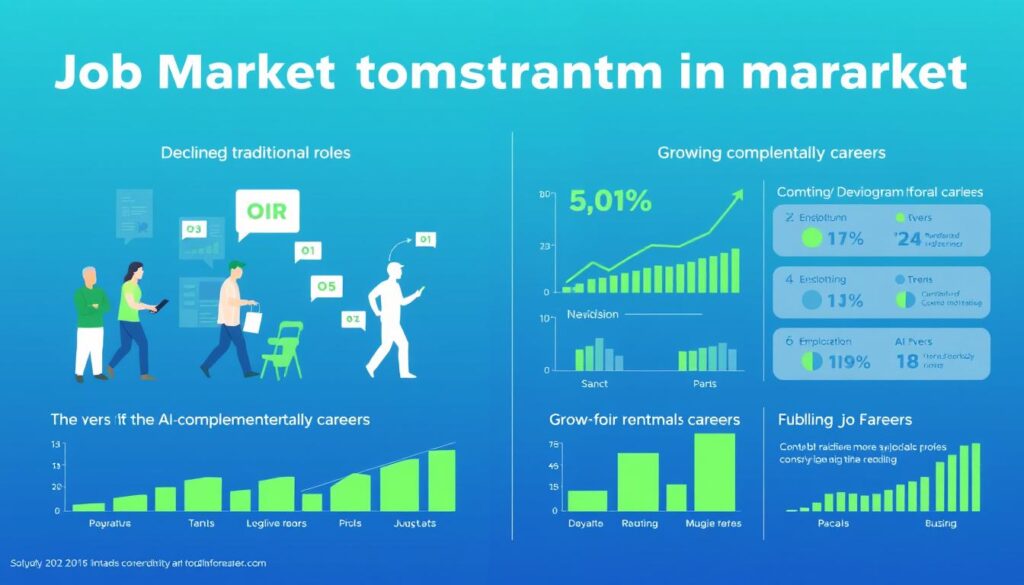 Visual representation of job market transformation due to AI