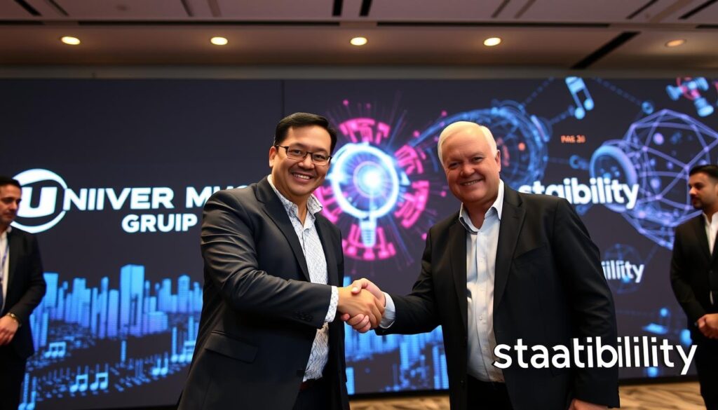 Universal Music Group and Stability AI partnership announcement for ethical AI music tools featured in Top 5 AI News of the Week November 2025