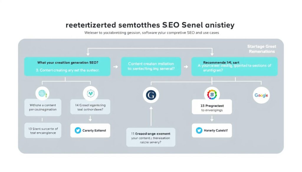 Decision tree helping users select the right generative AI SEO software based on their needs