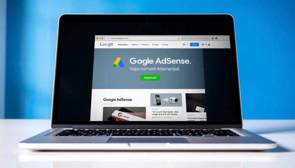 Google AdSense approval process showing a website with approved AdSense status