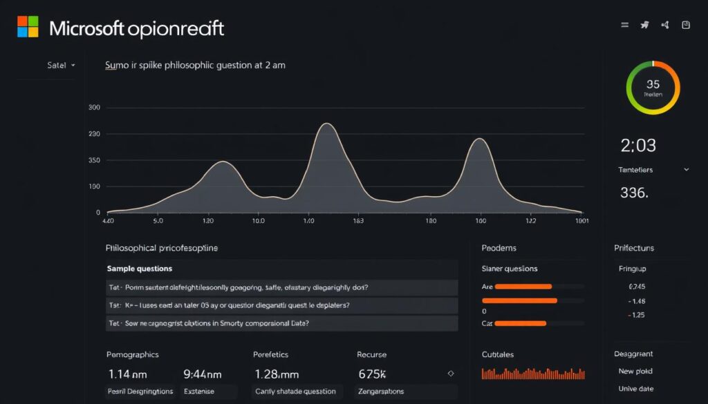 Microsoft Copilot usage analysis showing 2am philosophy question trend