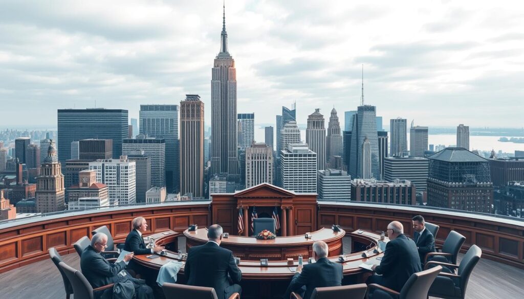 New York City Council creating AI oversight office with city skyline