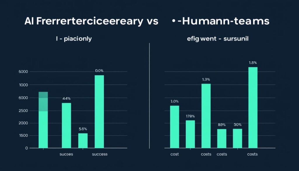Study showing hybrid human-AI teams outperforming fully autonomous agents by 69%
