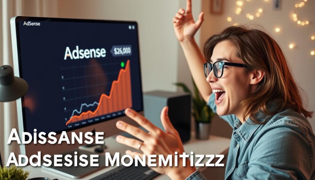 Successful AdSense monetization celebration