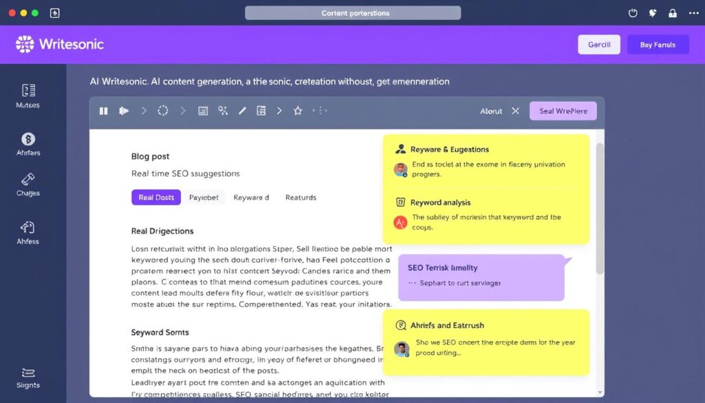 Writesonic AI content creation platform with SEO optimization features