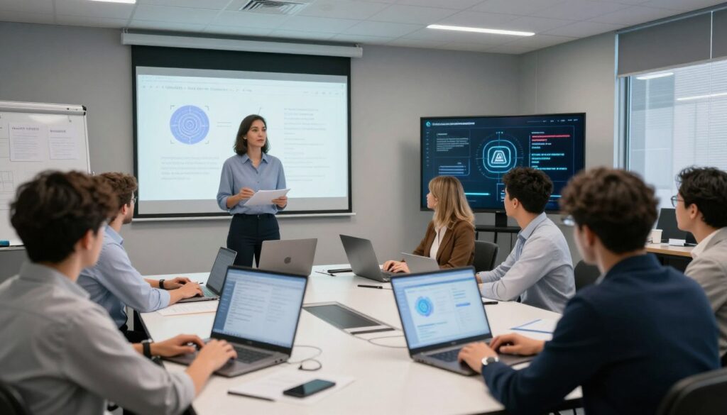 AI educator training professionals on artificial intelligence tools and systems