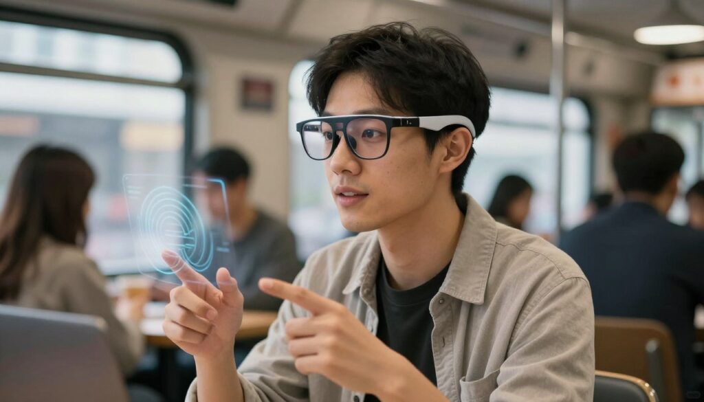 Person using advanced neural interface technology showing AI Predictions for 2026 for personal AI integration