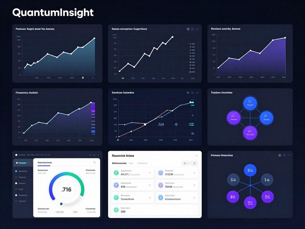 QuantumInsight analyzing complex business data and generating predictive visualizations