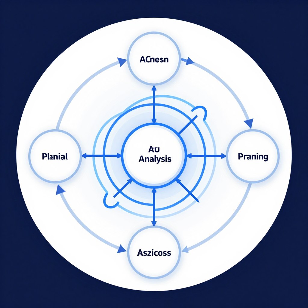 Advanced AI agent capabilities diagram showing autonomous decision-making flow