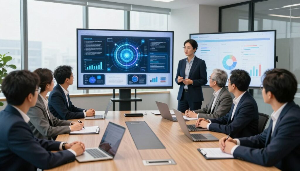 Executive leadership team learning AI strategy and implementation