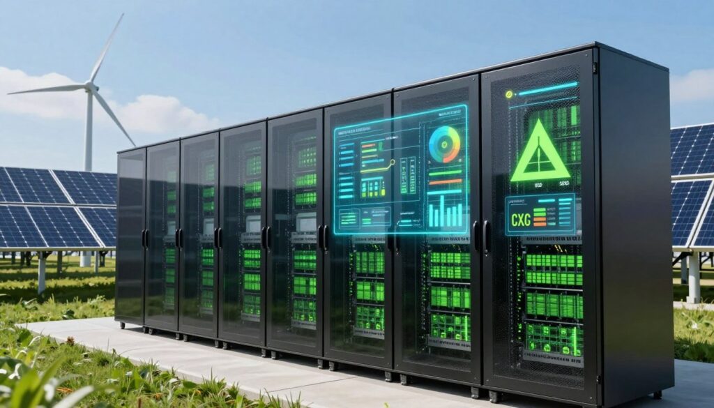 Green AI infrastructure with renewable energy and efficient computing