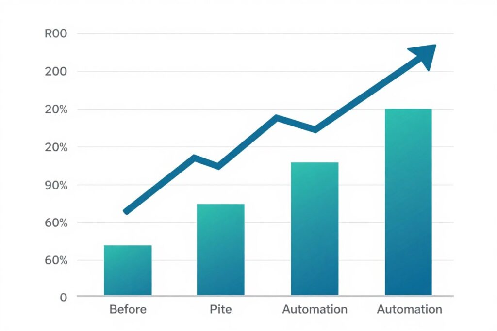 ROI growth chart showing automation returns
