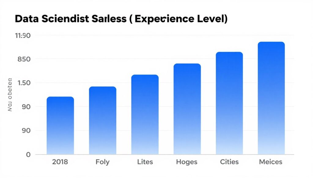 Salary comparison chart for data scientist roles across different experience levels and locations