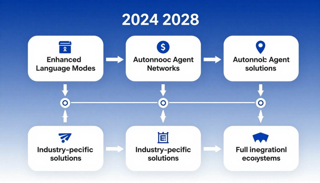 Strategic roadmap showing the future evolution of AI agents and chatbots