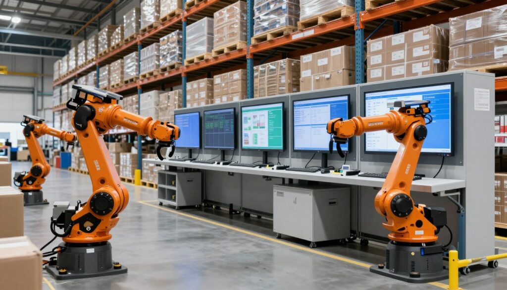 manufacturing facility with AI-optimized inventory management