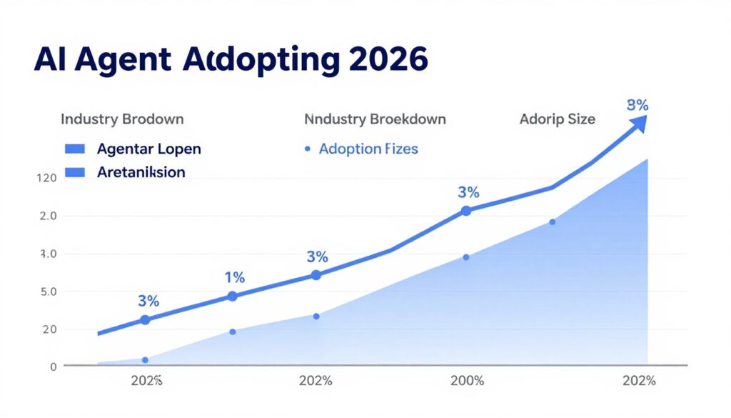 timeline showing AI agent adoption growth projection