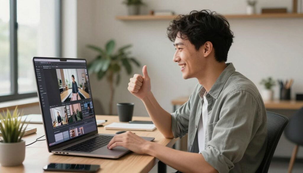 Creator successfully using AI video generation tools
