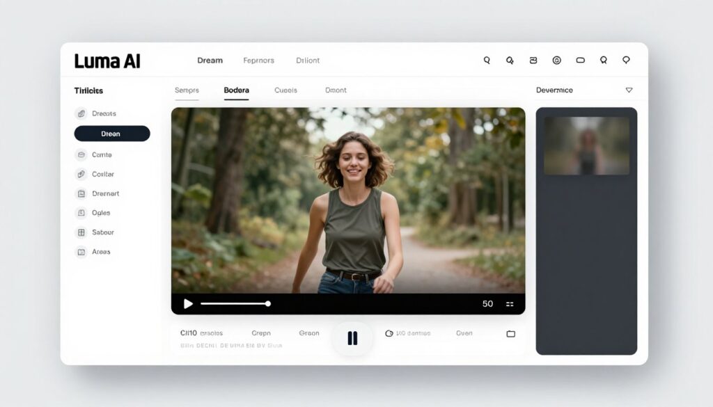 Luma Dream Machine interface displaying realistic video generation