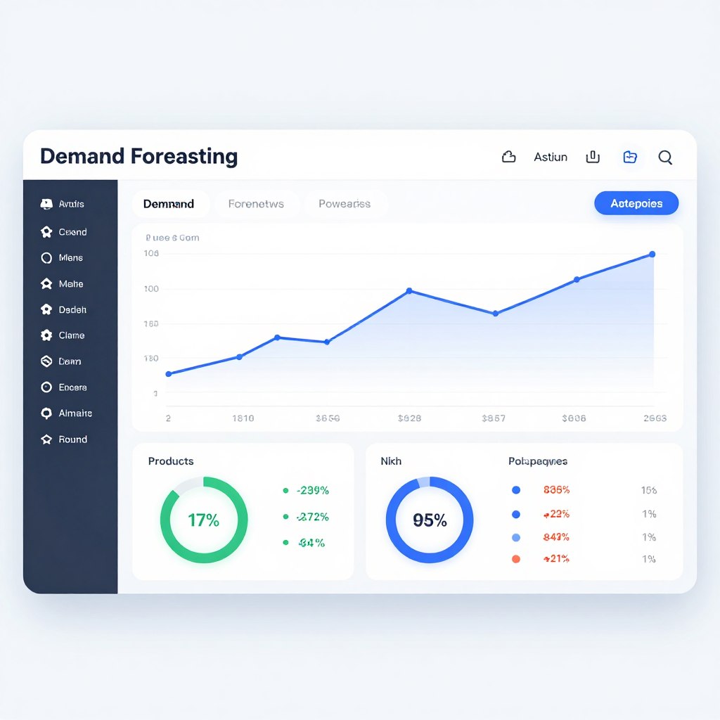 AI demand forecasting dashboard with predictive charts