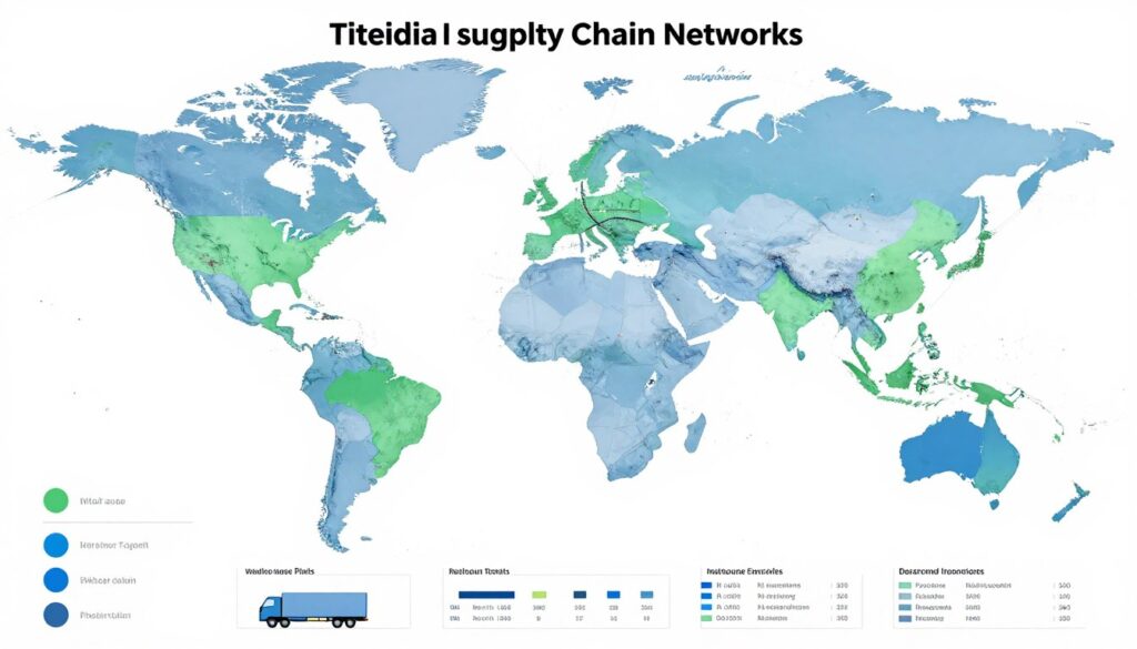 AI-optimized supply chain visualization with logistics networks and predictive analytics
