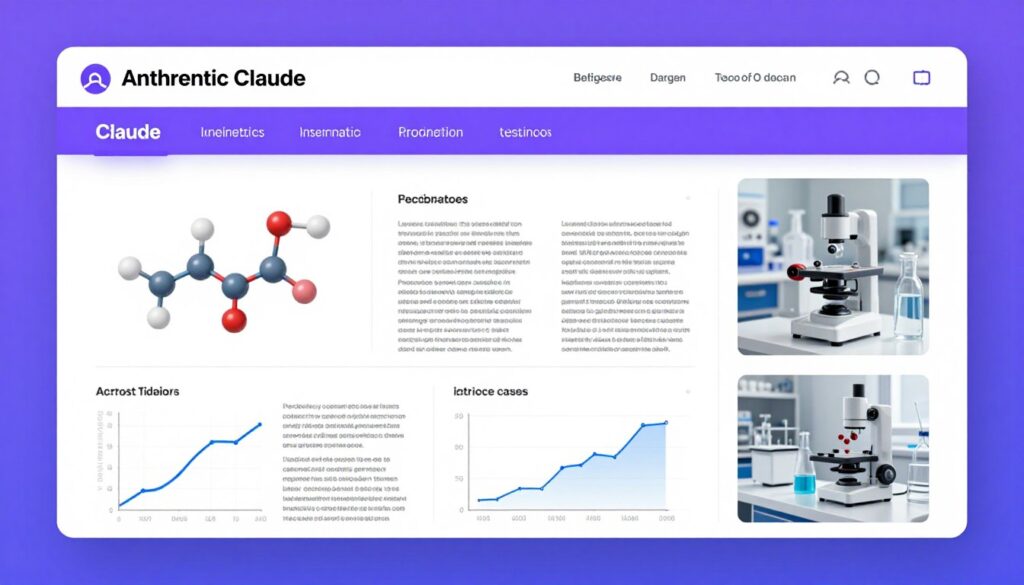 Anthropic Claude AI model interface with scientific research data visualization