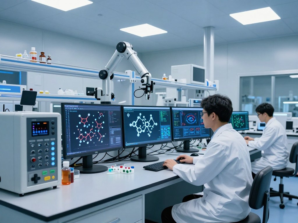 Pharmaceutical research laboratory with AI computing infrastructure