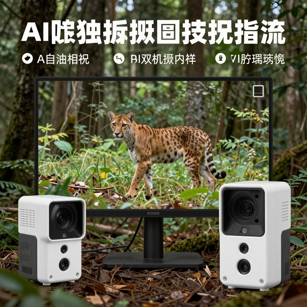 Wildlife monitoring AI camera system in nature