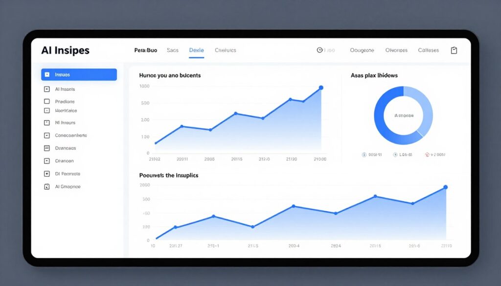 AI analyzing data and generating insights visualization