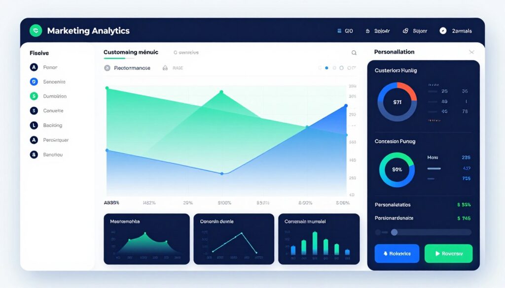 AI-powered marketing dashboard showing customer segmentation and campaign analytics