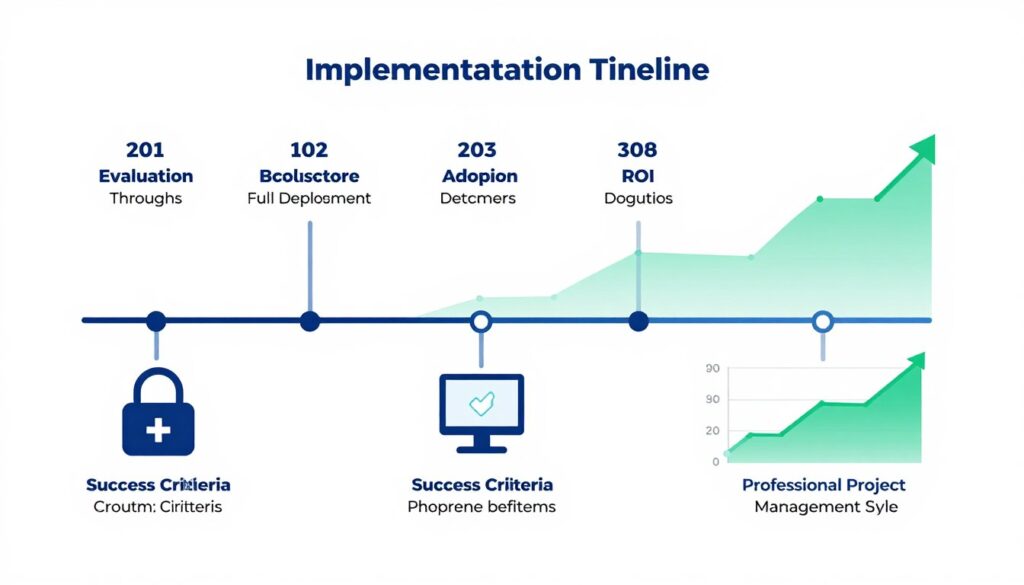 AI tool implementation roadmap showing phased rollout strategy and success milestones