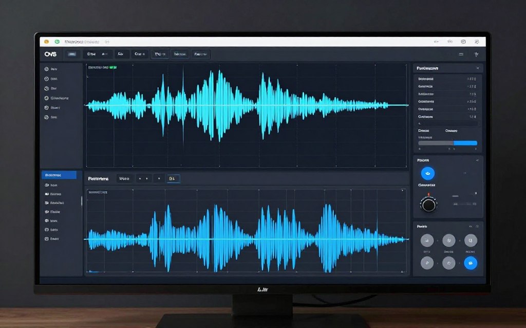 Audio waveform with AI processing visualization