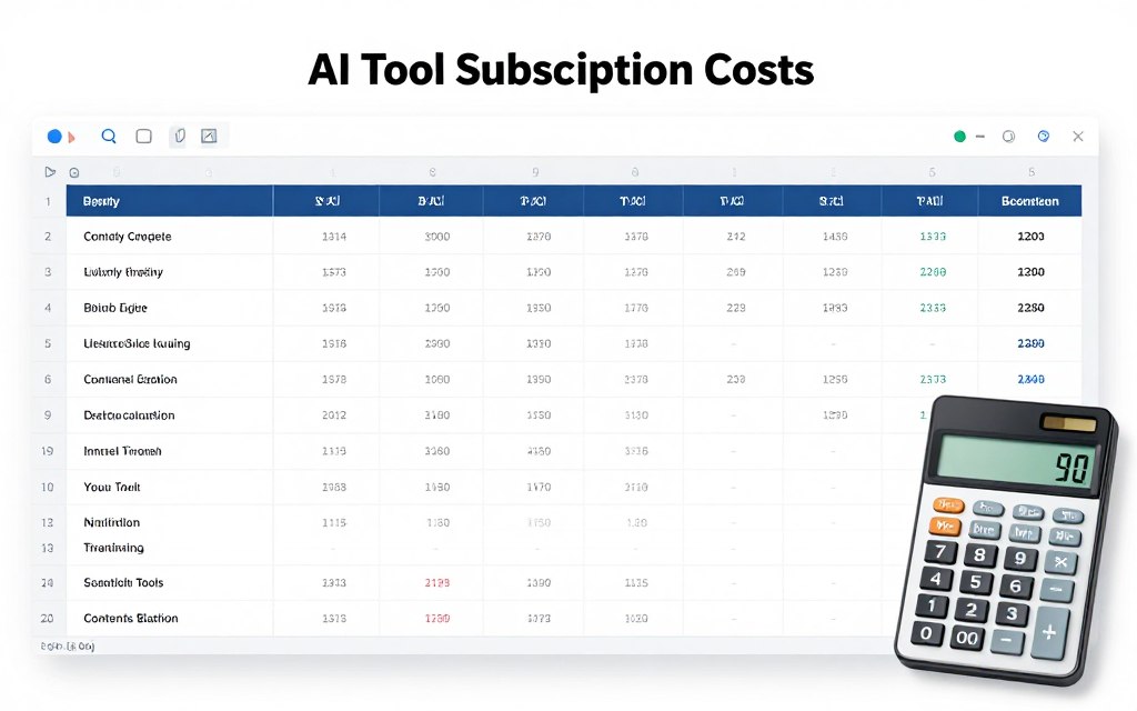 Budget planning spreadsheet for AI tool subscriptions