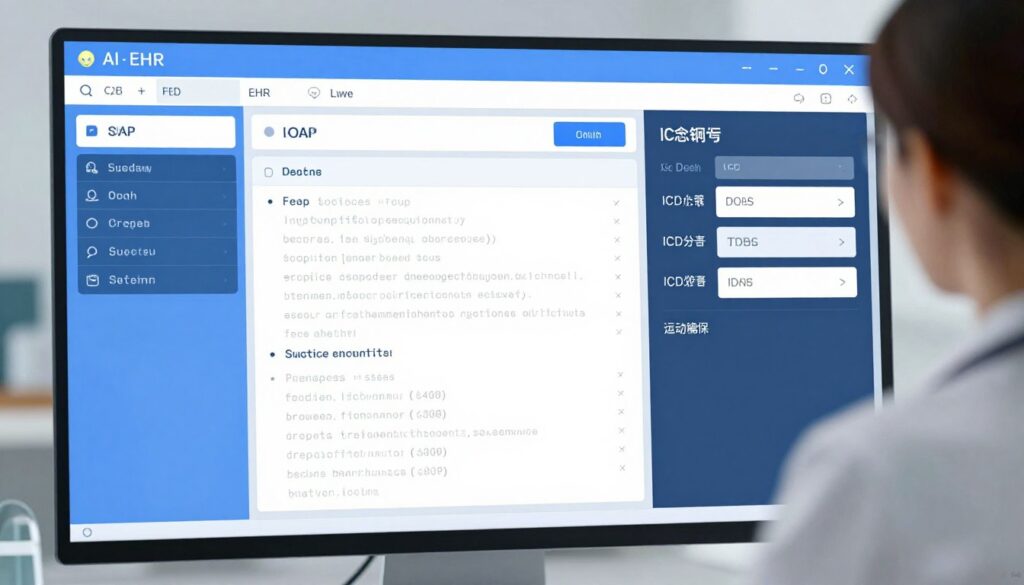 Clinical Documentation Assistant interface for healthcare providers showing patient note generation and medical coding