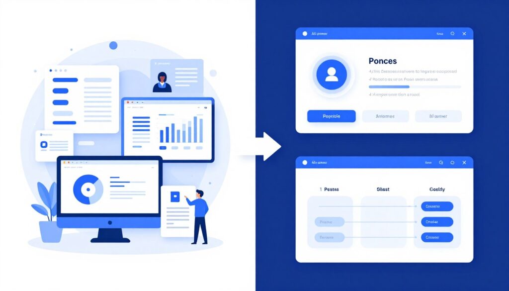Comparison infographic showing evolution from traditional productivity tools to new AI tools with enhanced automation capabilities