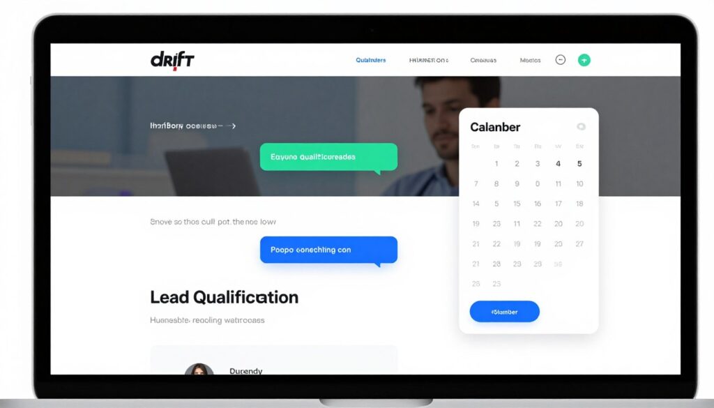 Drift conversational AI engaging website visitors