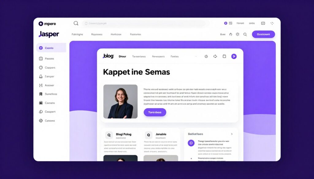 Jasper AI interface showing content generation dashboard