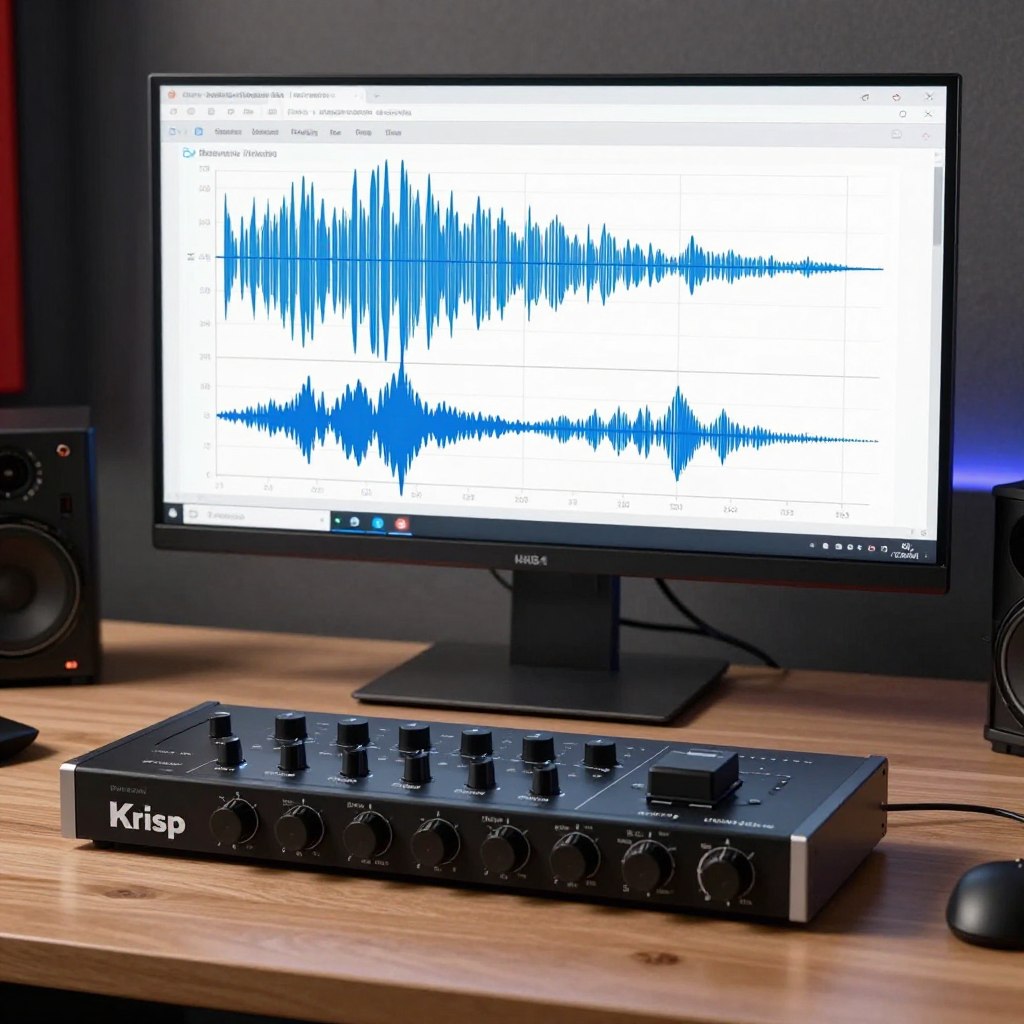Krisp AI filtering background noise during video call