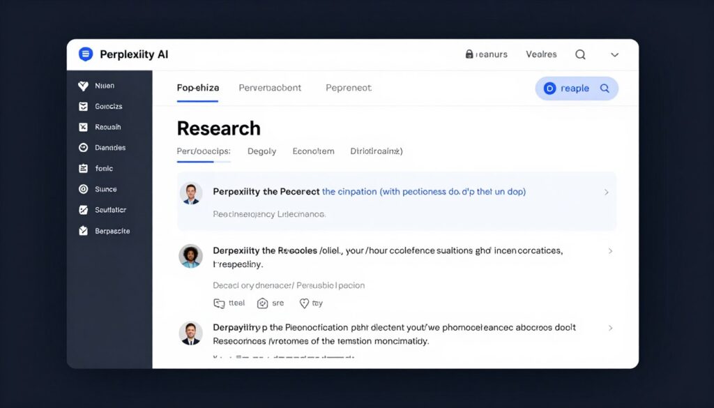 Perplexity AI conducting research with cited sources