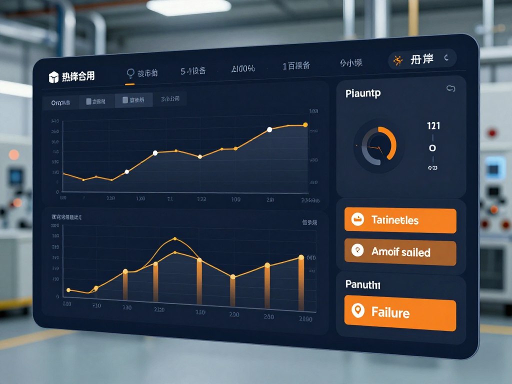 Predictive maintenance dashboard showing equipment health monitoring and failure predictions