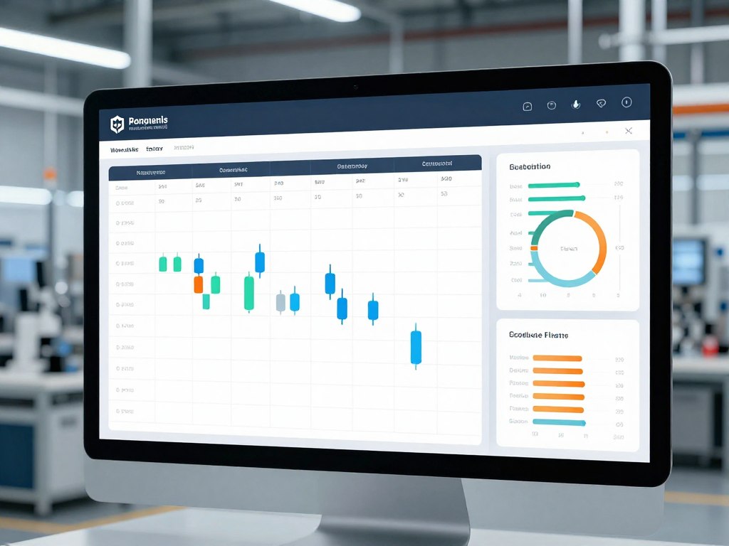 Production optimization dashboard showing schedule planning and resource allocation