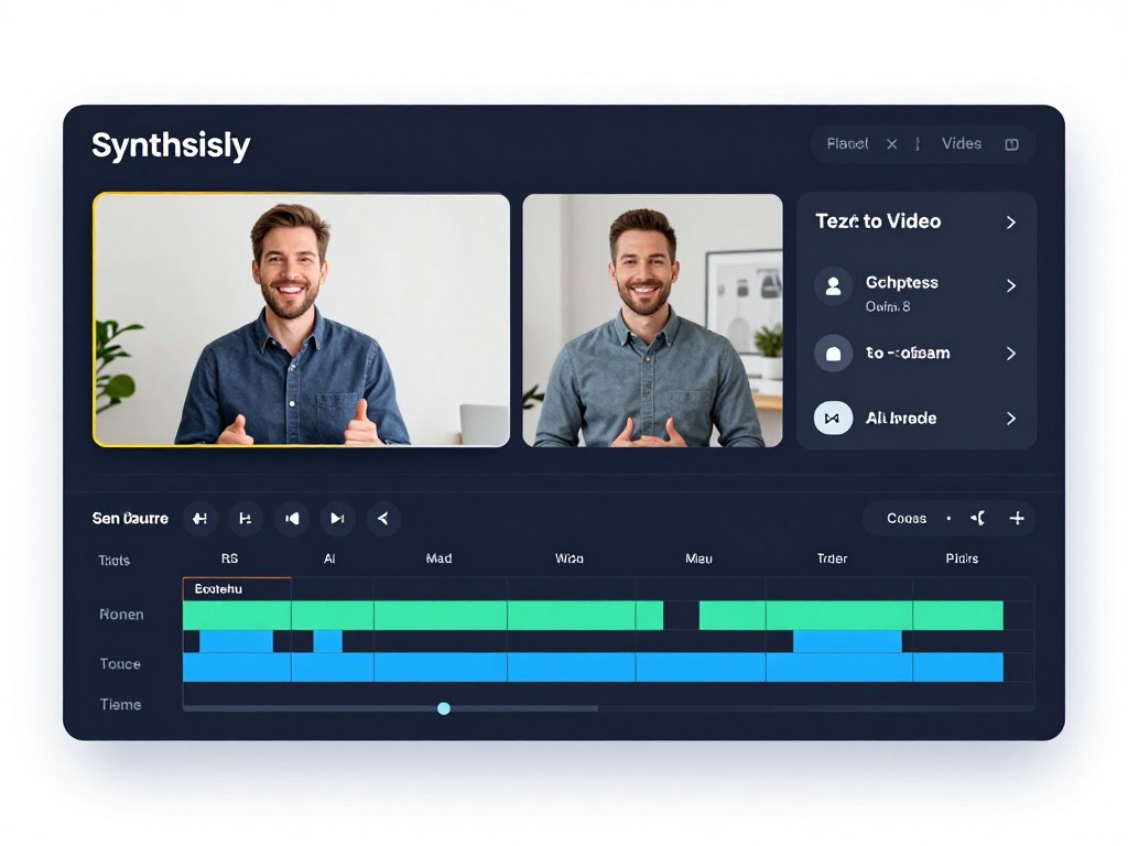 Synthesia AI creating educational video with avatar presenter
