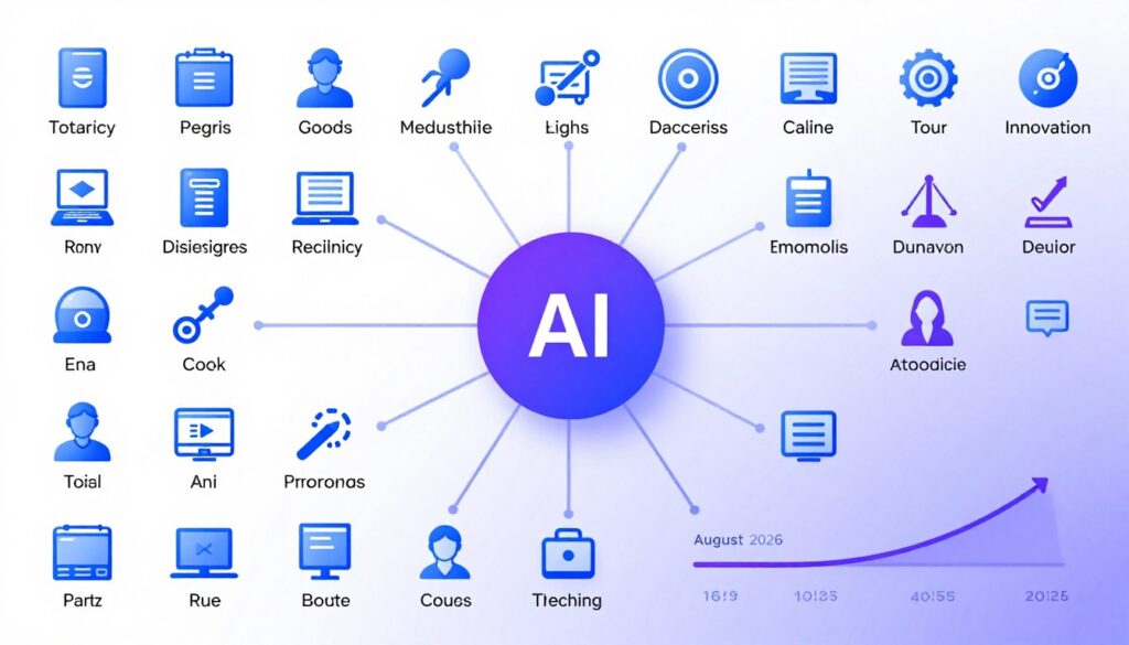 Weekly AI tools summary visualization showing diverse categories and innovation progress